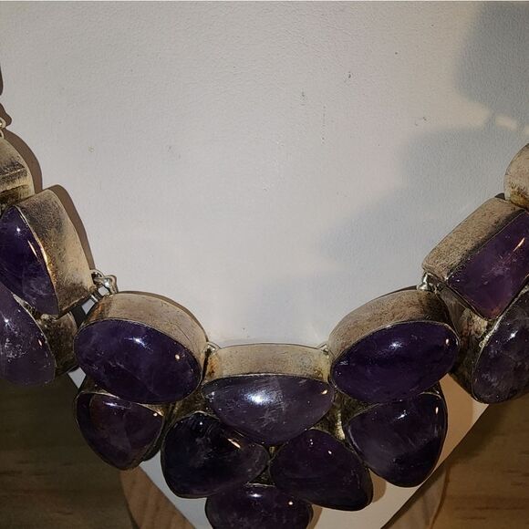 Amethyst Elegant Purple Stone Necklace - Picture 2 of 10
